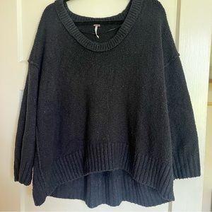 Free People “Brookside” Oversized Knit Sweater | Women’s S | black